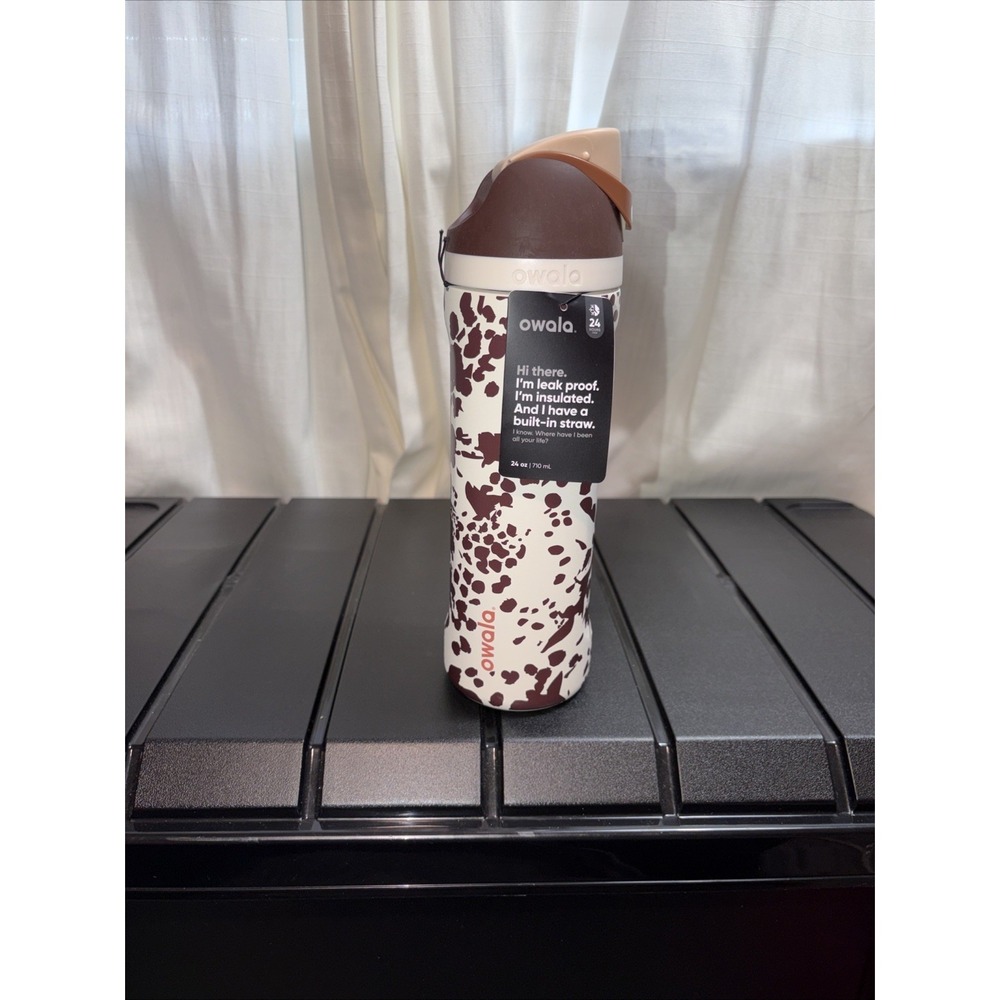 NWT Owala 24oz/710ML Stainless Steel FreeSip Cowgirl Core Cow Print Water Bottle